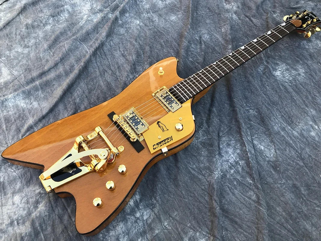 Hot Sale -“Billy Bo Jupiter” Electric Guitar OEM, Bigsby Tremolo Bridge, Clear Paint, Gold Hardware, Multi-Color Optional