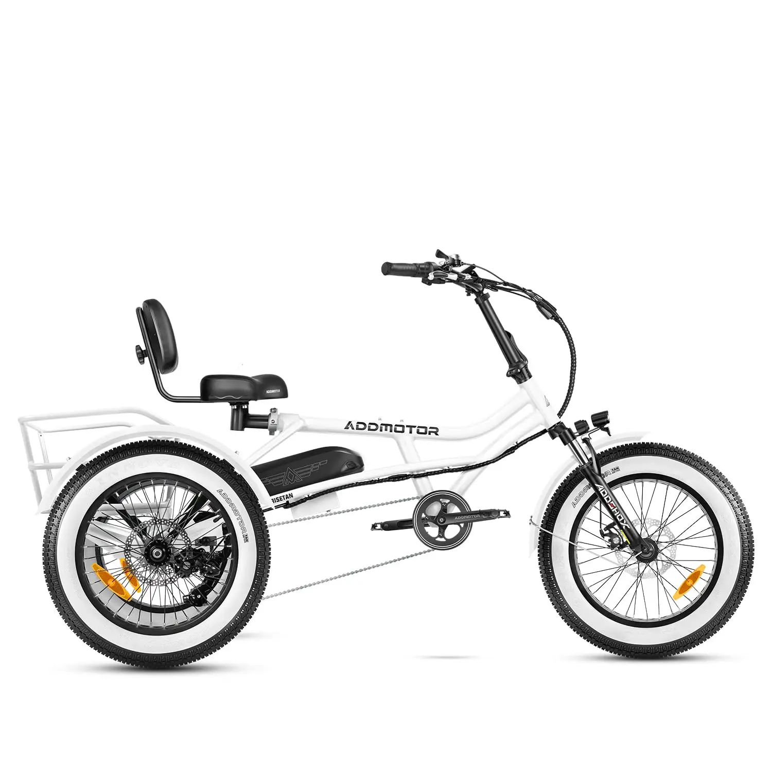 M-360 Electric Tricycle for Adults, UL2849 3 Wheel Electric Bicycle, 750W 85Mi 48V 20Ah 380LBS 20'' Semi-Recum image 3
