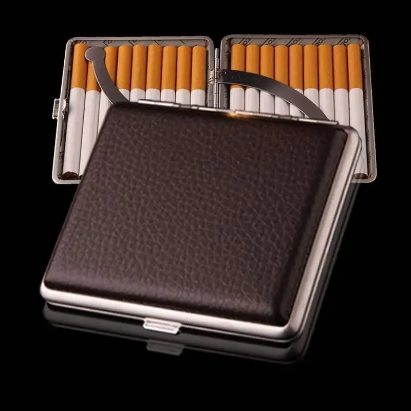 20 SticksMen\'s Flip Leather Leather Premium Cigarette Case Smoking Accessories Ladies Cigarette Storage Box Gift Cigarette Case