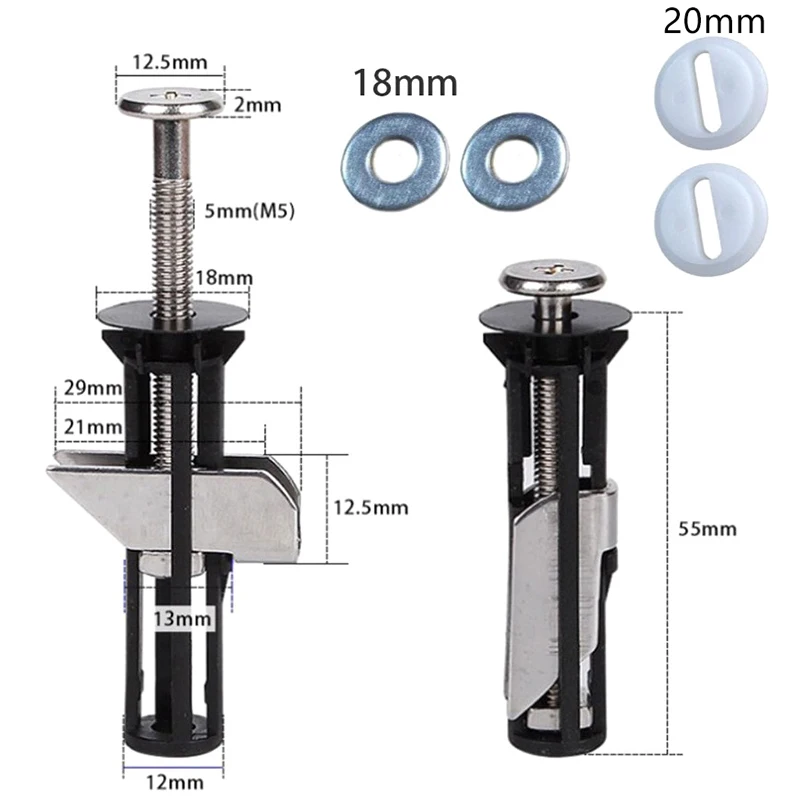 1set Heavy Duty Wc-sitz Verschluss Bolzen Kit Wc-sitz Schrauben Ersatz Kit Universal Wc Abdeckung Befestigungs Zubehör