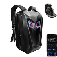 Led screen owl bicycle backpack programmable diy bag application control motor helmet bag hard shell and flash School Bagt
