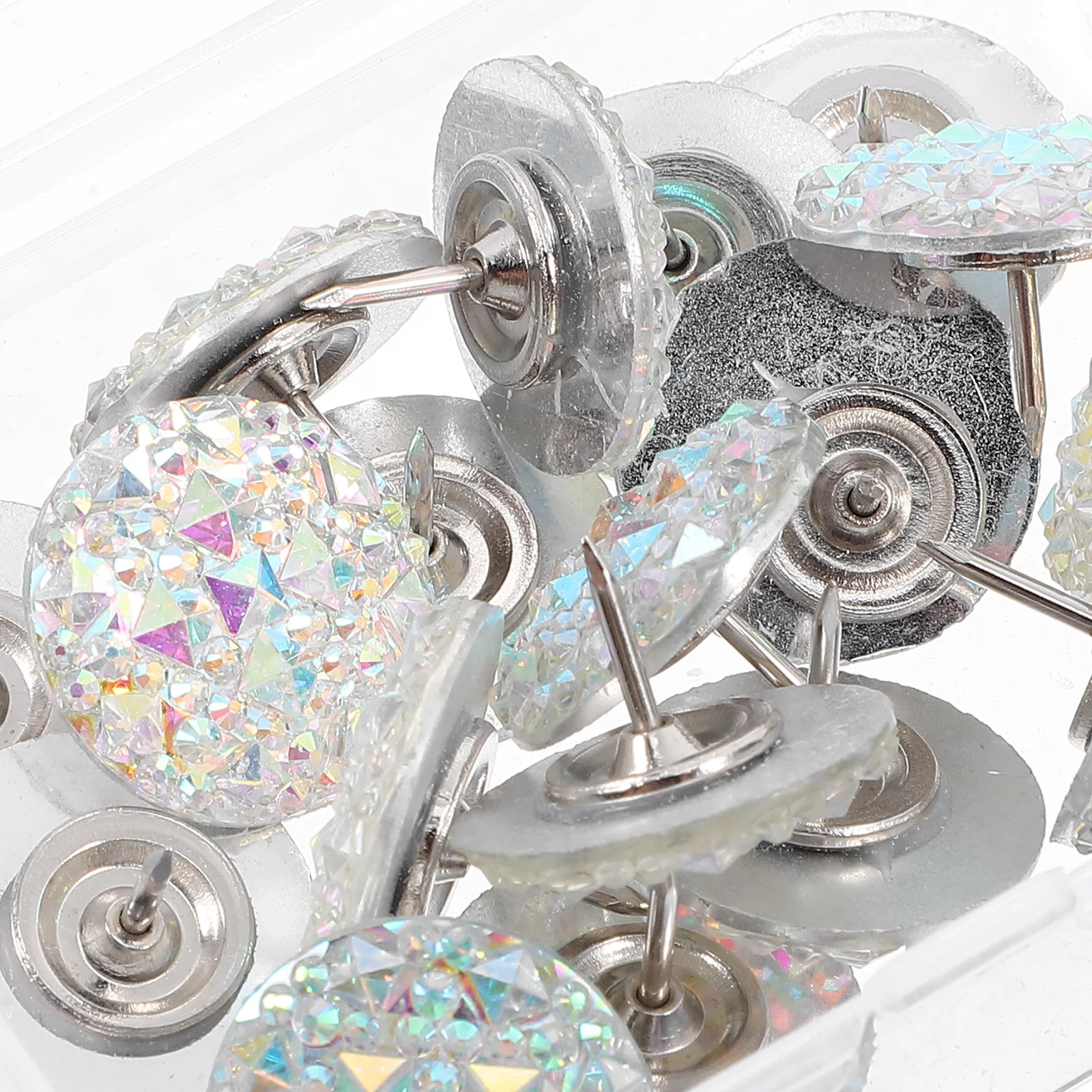 

20Pcs Rhinestone Push Pins Resin Water Drill Thumbtacks Multi-Function Decorative Tacks for Photos Maps Calendars Bulletin