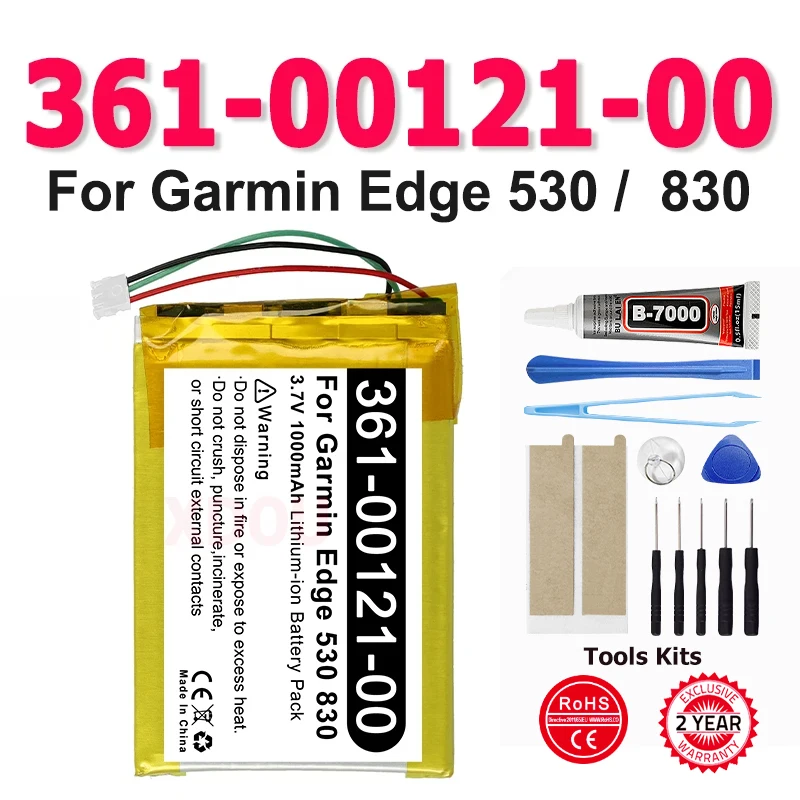 Batteria Vhbw 900mAh Per Garmin Edge 830 E 530 – Li-Poly 3.8V, Sostituisce 361-00121-00