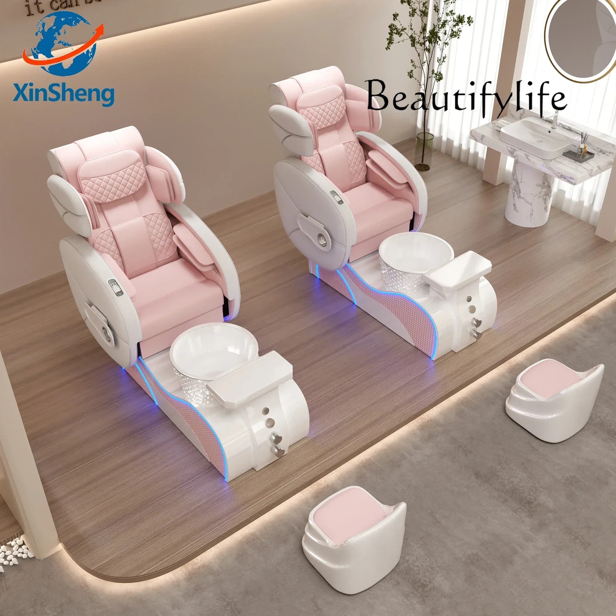 Pd BJ XinSheng Pedicure Chair Salon Chairs SPA Furniture Back Massage Chair Pedicure Stool Nail Sofa Couch Foot Bath Foot Soakin