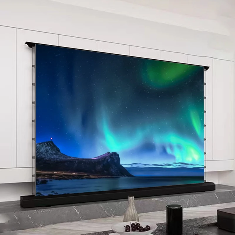 

Electric Floor Rising Screen ALR Gray Crystal Fabric 92-120inch ALR Home Ultra Thin Anti-Light Screens For Long Throw Projector