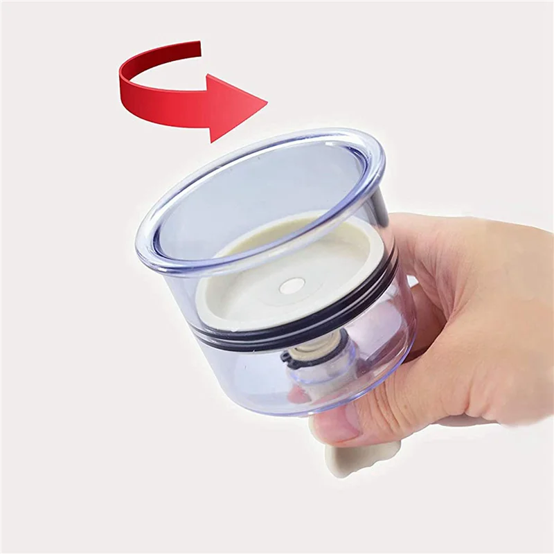 ABLU-2 Pcs Cuppingดูดถ้วย-มือTwistแบบพกพาThickenสูญญากาศCuppingอุปกรณ์นวดตัวเต็มรูปแบบนวดผ่อนคลายCupping
