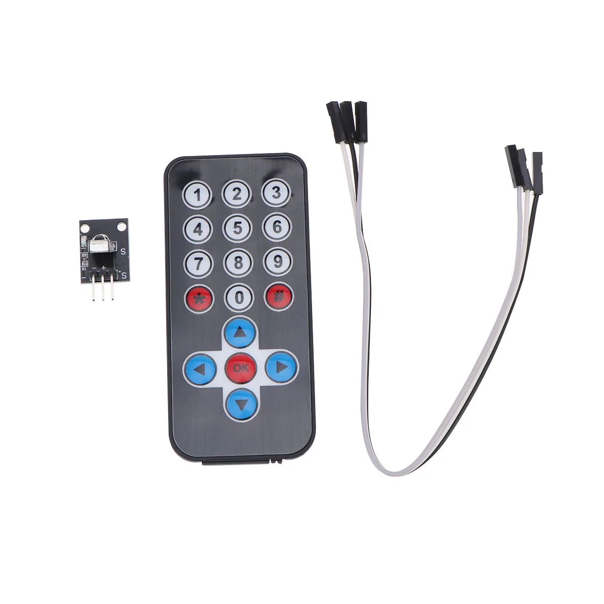 Kit de Módulo Receptor Infravermelho 38Khz Compatível com Controle Remoto Mini 20 Funções Alcance de 8 Metros para Sistemas Inteligentes