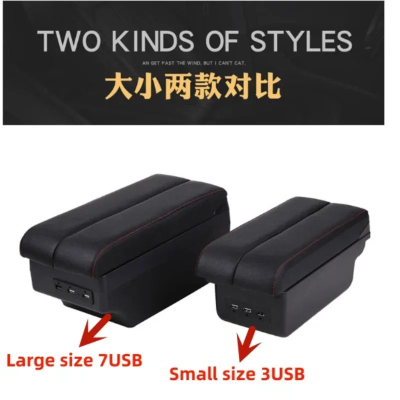 For Nissan Note armrest box Central Store Content With Retractable Cup Hole Large Space Dual Layer USB Charging