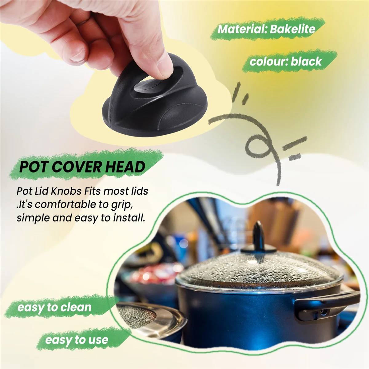 Lèvent de rechange universels pour couvercle de casserole, couvercle de casserole à degré de chaleur, petit, 1 paquet