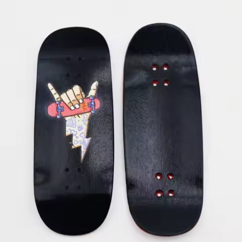 34.5mm Pro Fingerboard Deck Wooden Board with Graphic for Finger Skateboard