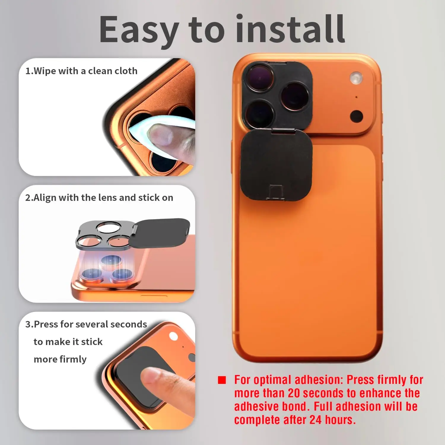 Phone Camera Lens Cover Privacy & Security Protector with Strong Adhesive for IPhone 17 Pro 17 ProMax Back Camera Protective Cap view 3