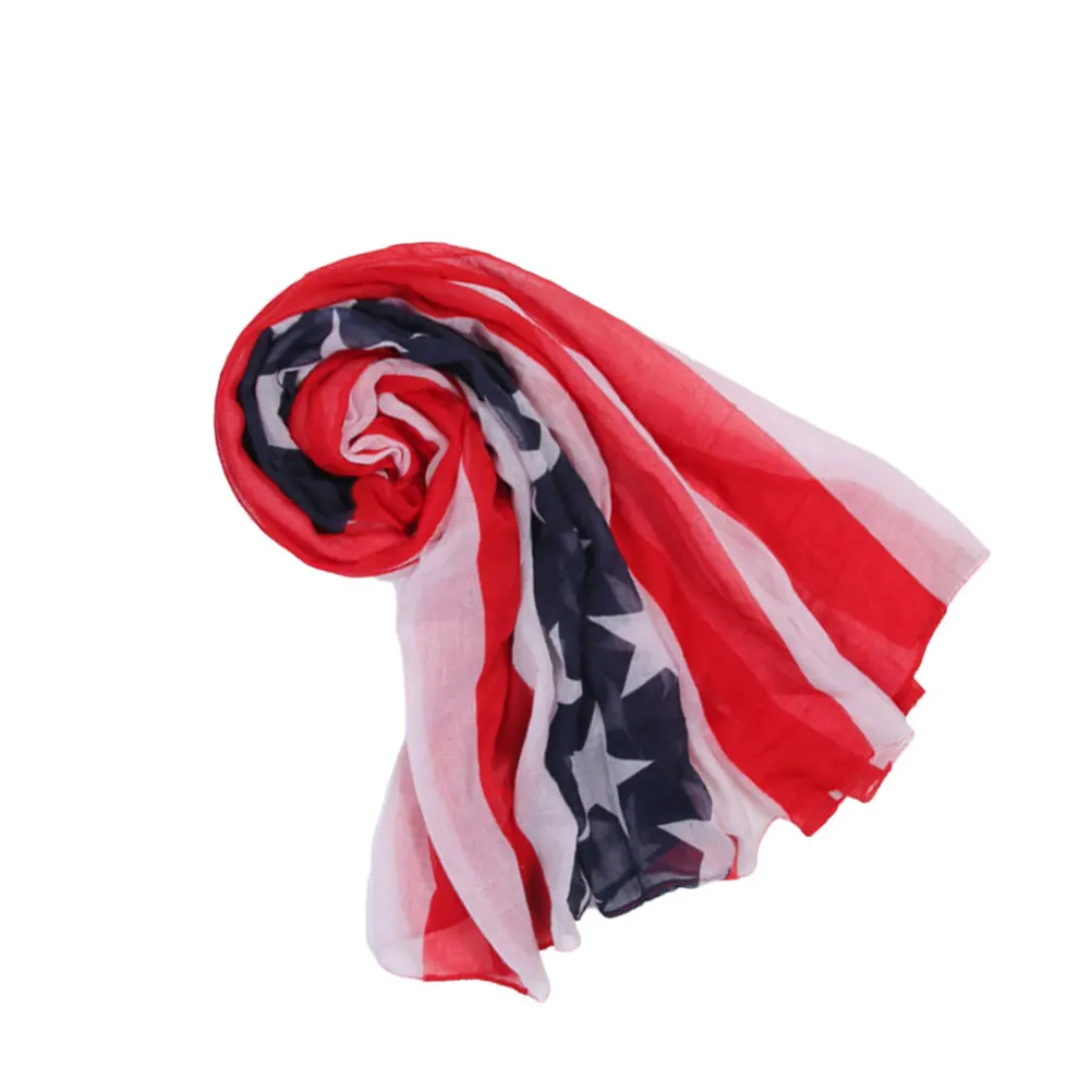

Premium Material Scarf Printed Printing Decorative American Flag Scarves Fashion Comfortable
