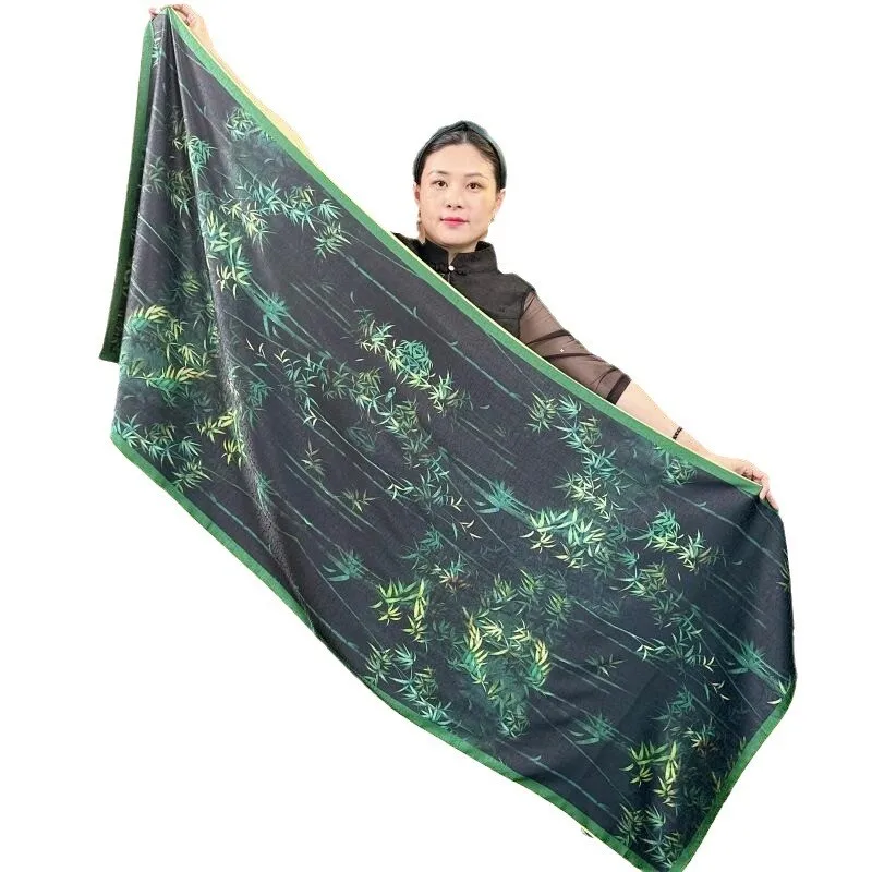 180*70cm Brand Silk Printing Scarf Women Luxury Gambiered Canton Gauze Shawl Cape Scarves Fashion Ladies Cheongsam Charpe