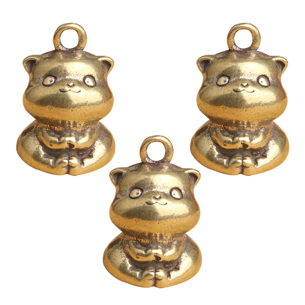

3 Pcs Cat Keychain Vintage Pendant Small Brass Craft Hanging Jewelry Accessory Retro Cat Shaped Diy Pendant Charm DIY Decor