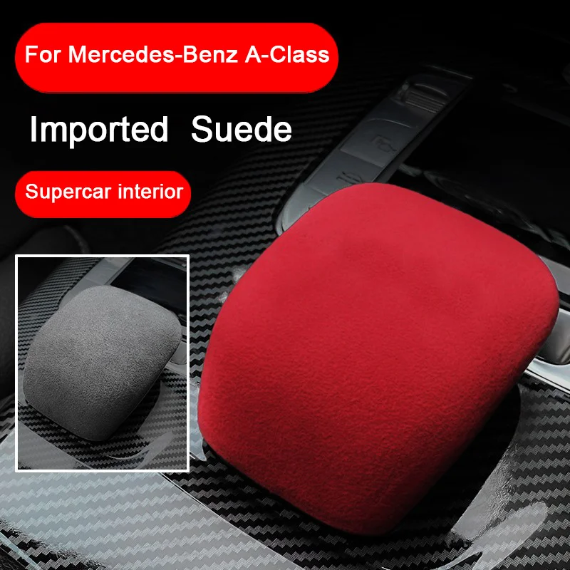 For Mercedes-Benz A-Class A35 W176 W177 C190 X290 C192 C118 C117 X117 X118 CLA35 2019-2024 Suede Gear Shift Knob Cover Collar