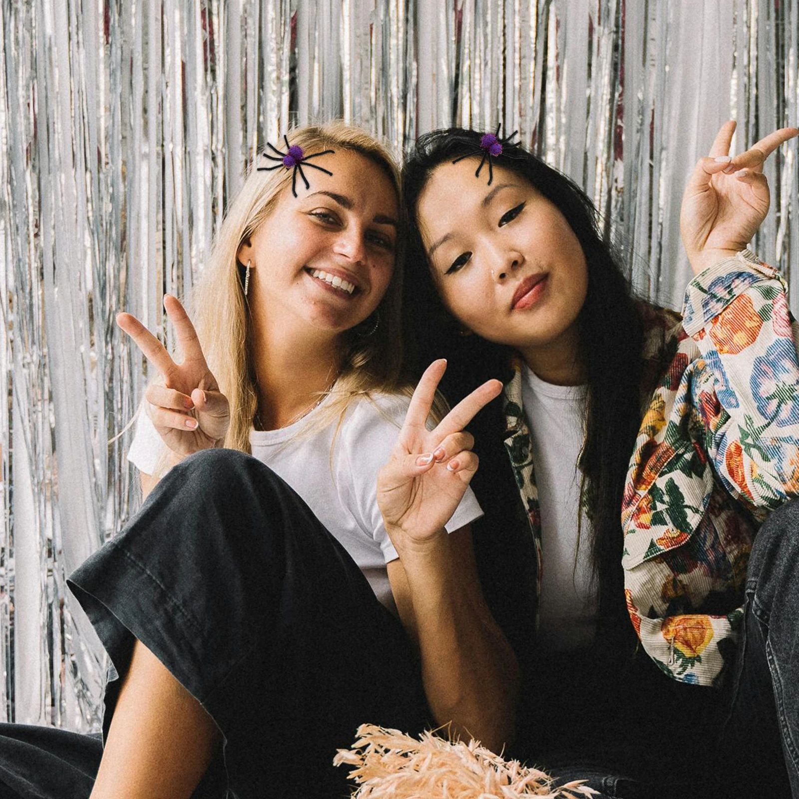 

2pcs Spider Hairpin Halloween Accessories Black Wire Women Party Barrette cosplay spider design festival hair clip