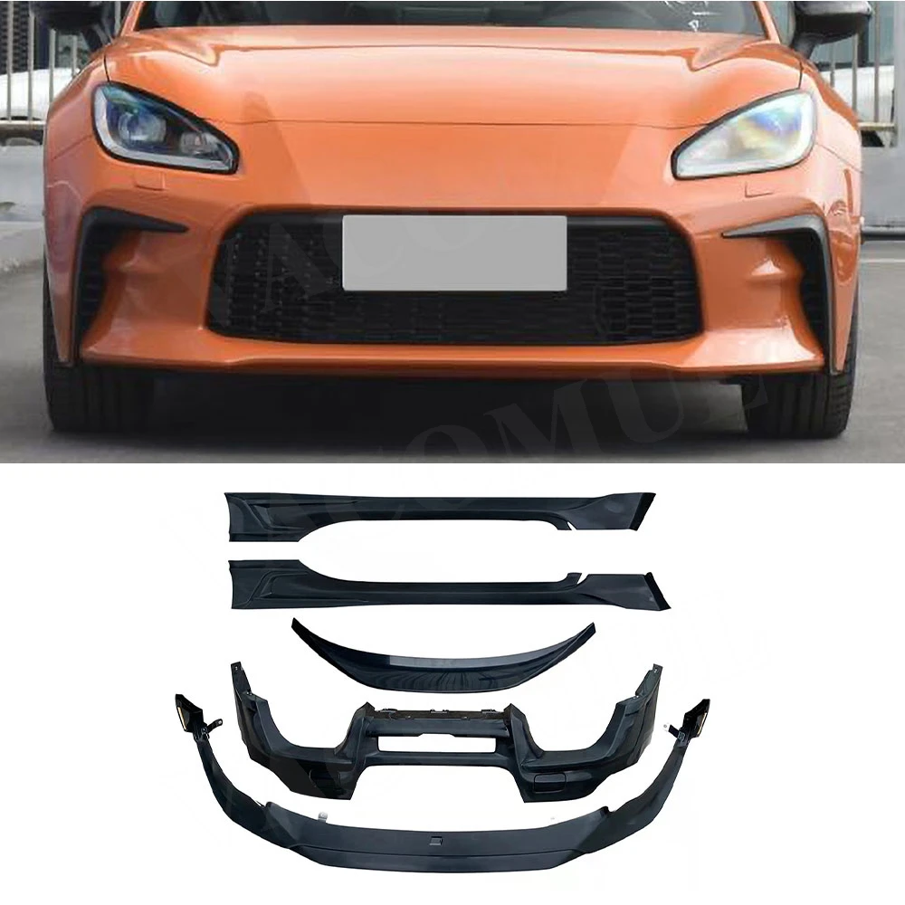 

1 комплект ABS, черный автомобильный передний бампер, боковые юбки, задний спойлер, диффузор, заднее крыло для Toyota GR86 2021 + комплект кузова автомобиля