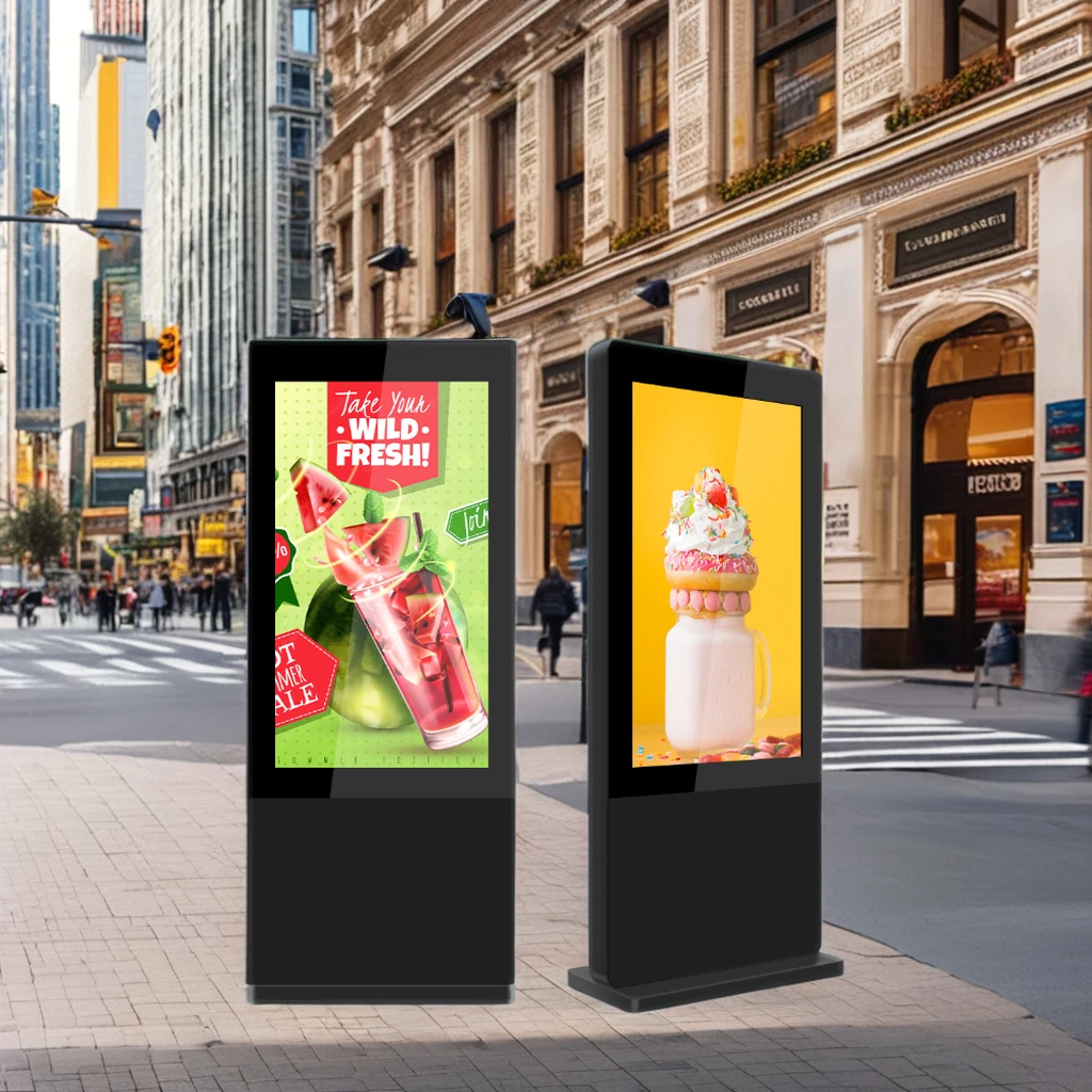 

Outdoor 49 55 Inch Advertising Player Touch Screen Vertical Floor Standing Totem Digital Signage Displays Outdoor Kiosk