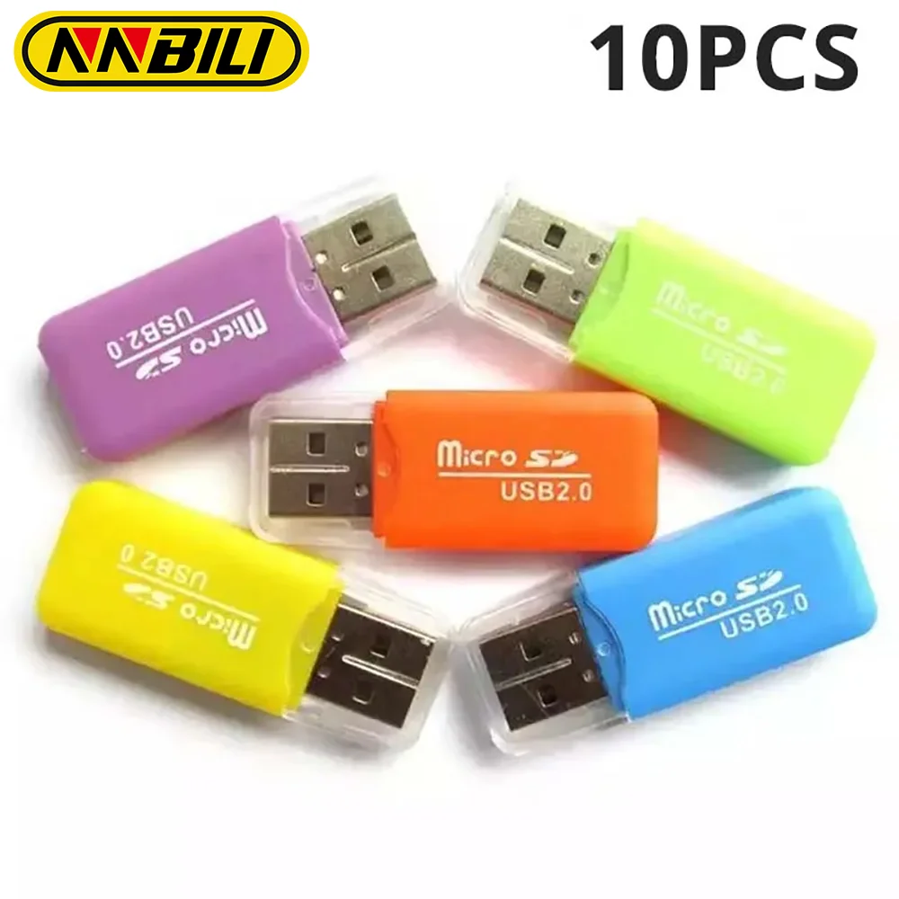 10PCS Mini USB 2.0 Micro SD TF Card Reader Memory Card USB 2.0Adapter High SpeedFlash Card Reader For Computer Laptop Cardreader