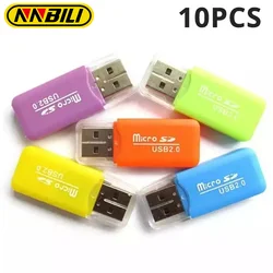 マイクロSD/TFカードリーダー/リーダー用ミニUSB 2.0アダプター,高速フラッシュ,デスクトップおよびラップトップカード用,10個