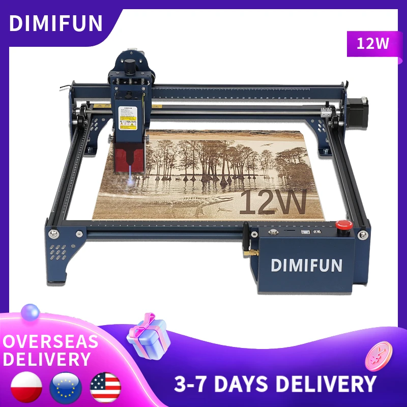 DIMIFUN DM6 Laser Engraver Cutter For Beginners 12000mm/min 60W DIY KIT Phone Connect Woodworking Metal Engraving Machine