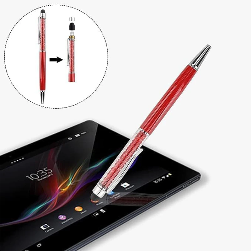 Penne a sfera da 30 pezzi Penna con diamante in cristallo Stilo touch screen capacitivo con punte in gomma per iPhone iPad