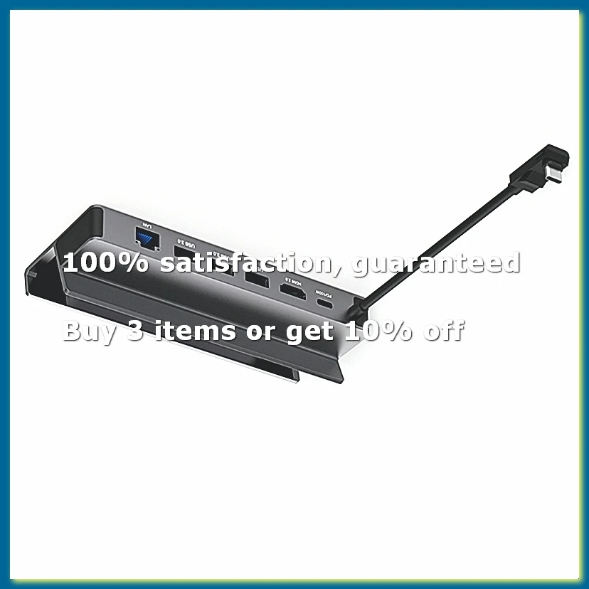 6 in 1 USB C Hub Docking Station for 4K 60Hz RJ45 PD100W Dock for Switch Ally