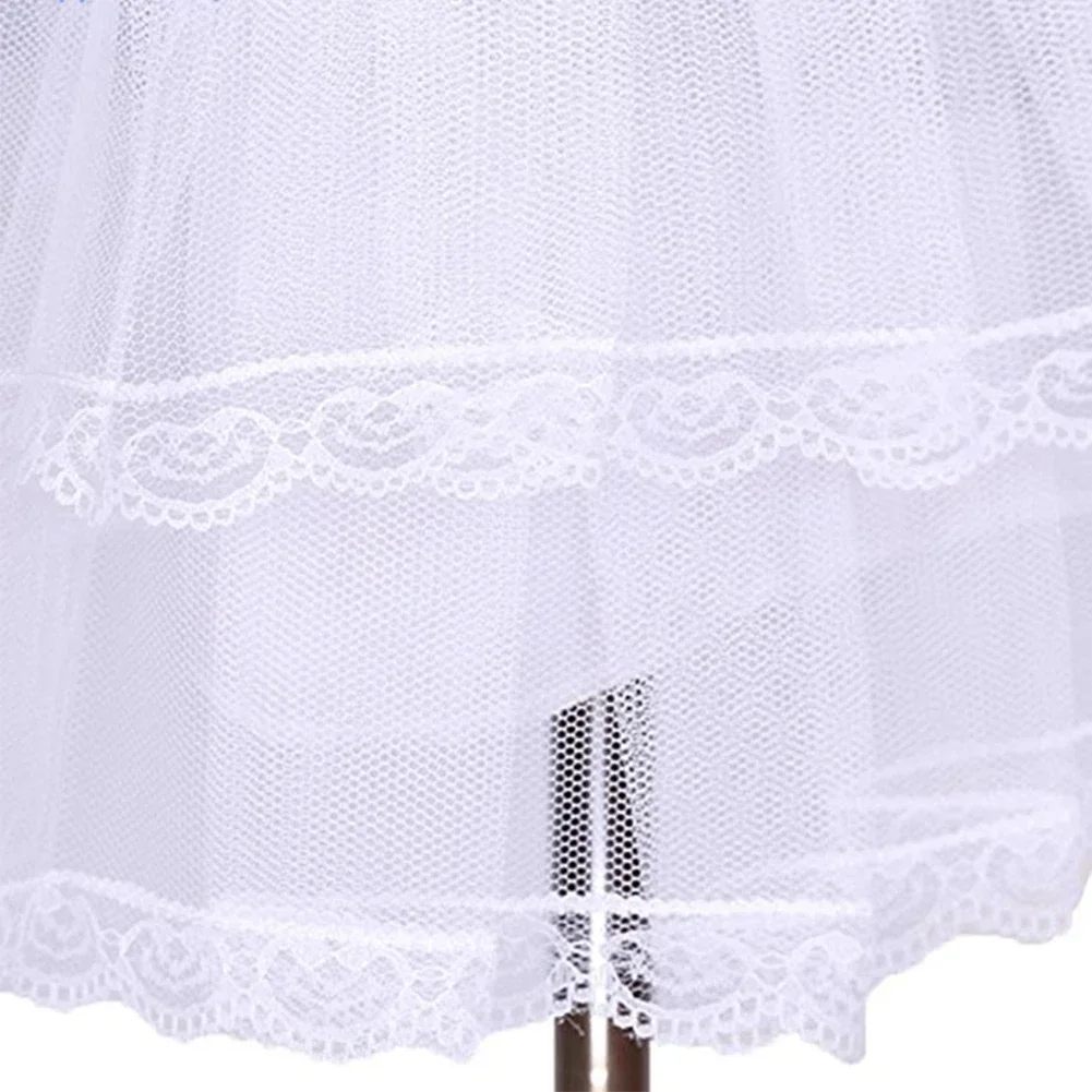 Spring Fashion White Black Puffy No Hoop 3 Layers Lace Edge For Short Ball Dresses Tulle Petticoat