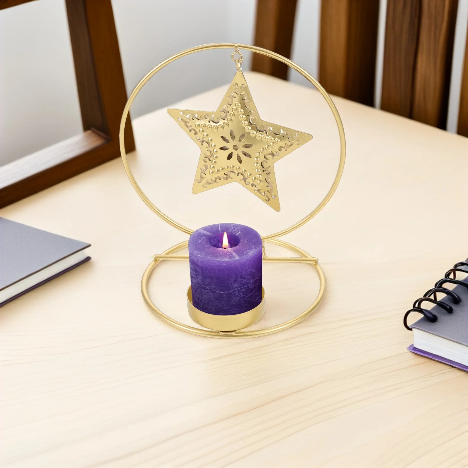 

Metal Double Ring Holder Golden Circular Votive Stand For Table Centerpiece Christmas Advent Wreath