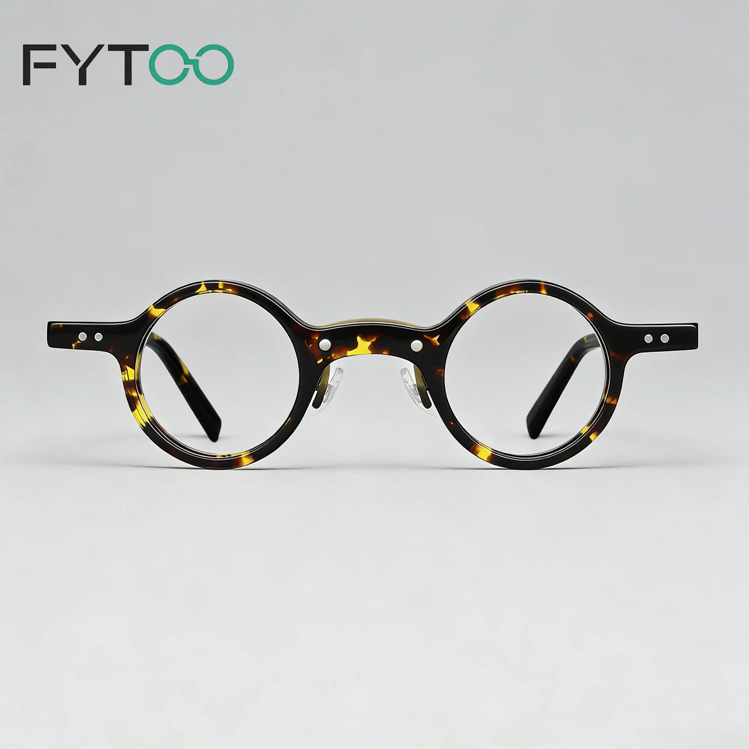 

FYTOO Acetate Eyeglass Frames Retro Round Full-Rim Optical Frames with Tortoiseshell Pattern for Daily & Vintage Fashion Wear