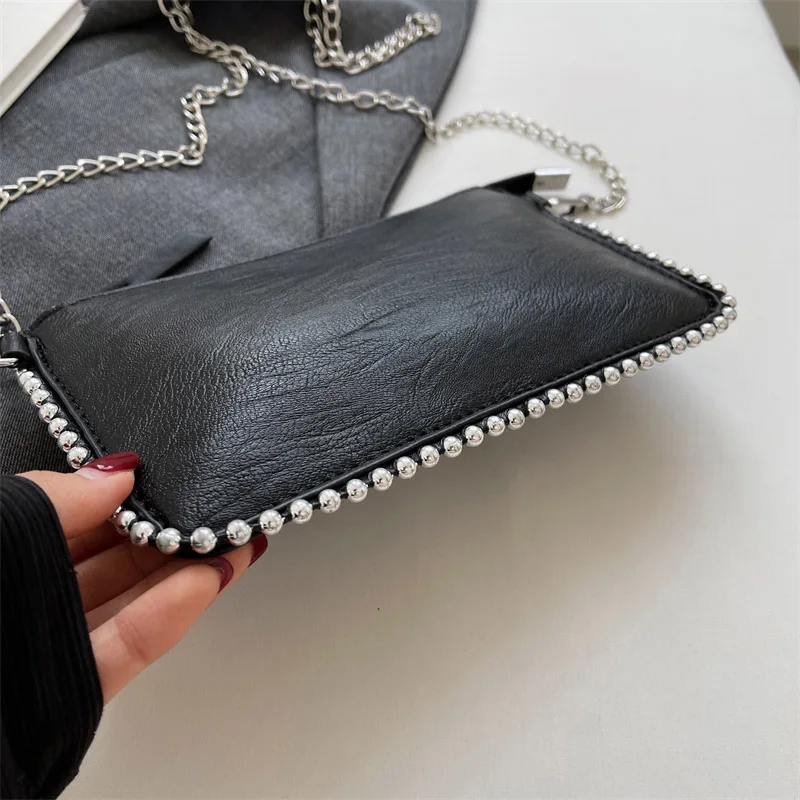 Einfarbige Umhängetaschen für Damen, modische Ketten-Handytaschen, modische Schulter-Messenger-Tasche, Sac A Main für Frauen – Detail 40