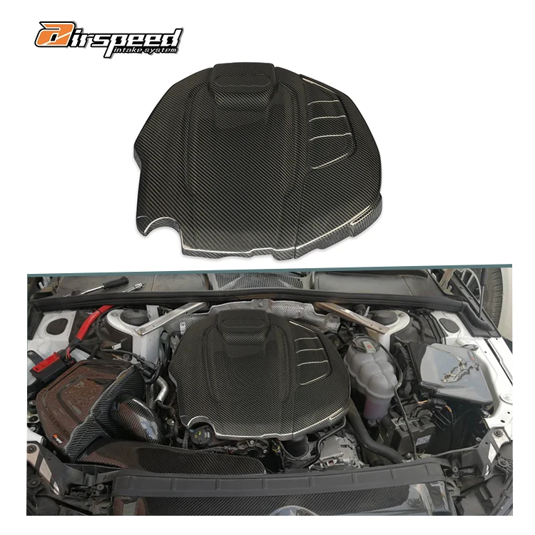 

3K Twill Carbon Weave in Glossy Finish Dry Carbon Fiber Engine Cover for AUDI A4 A5 A6 A7 Q5 Macan B9