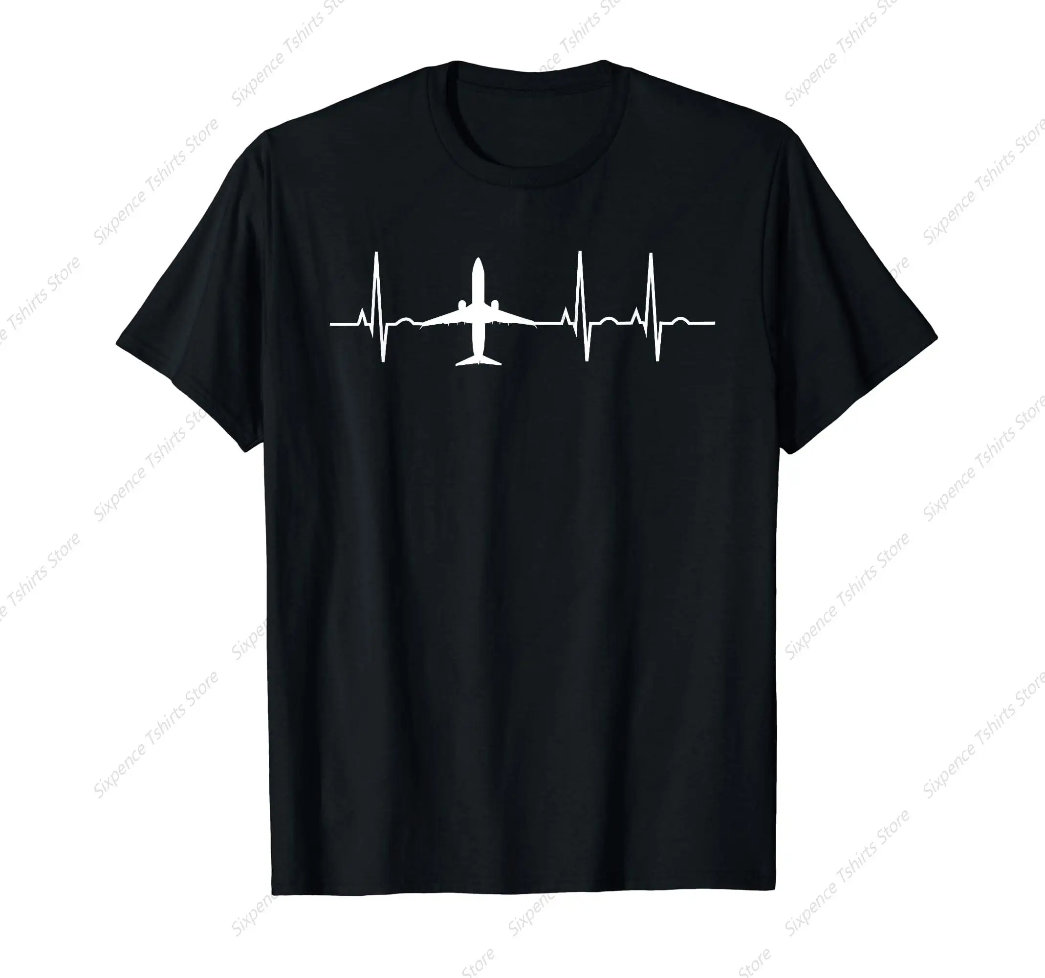 

Airplane Heartbeat Cool Men‘s T-Shirt Soft Comfortable Easy to Wear Simple Practical not Easy to Shrink