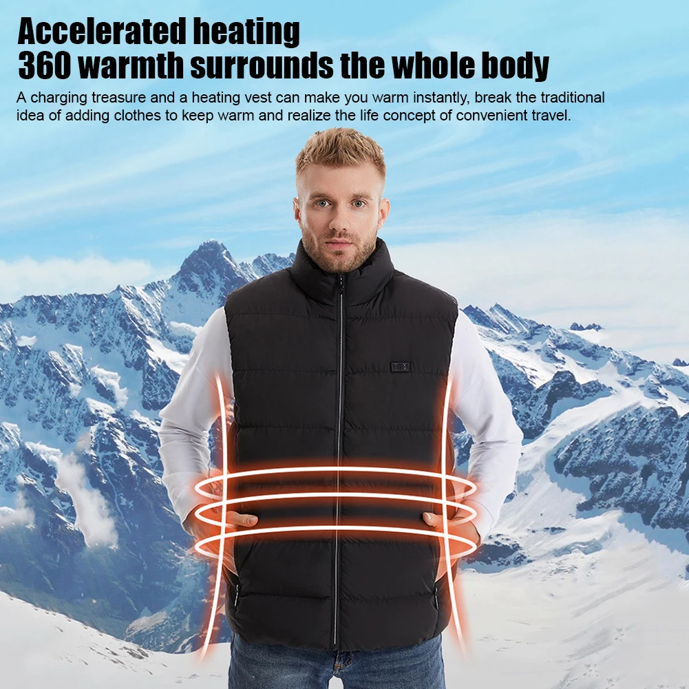 23 โซนความร้อนเสื้อกั๊กอุ่นสําหรับผู้ชายผู้หญิง USB Powered 3 เกียร์อุณหภูมิควบคุมฤดูหนาว WARM Vest สําหรับเดินป่ากลางแจ้ง CAMPING