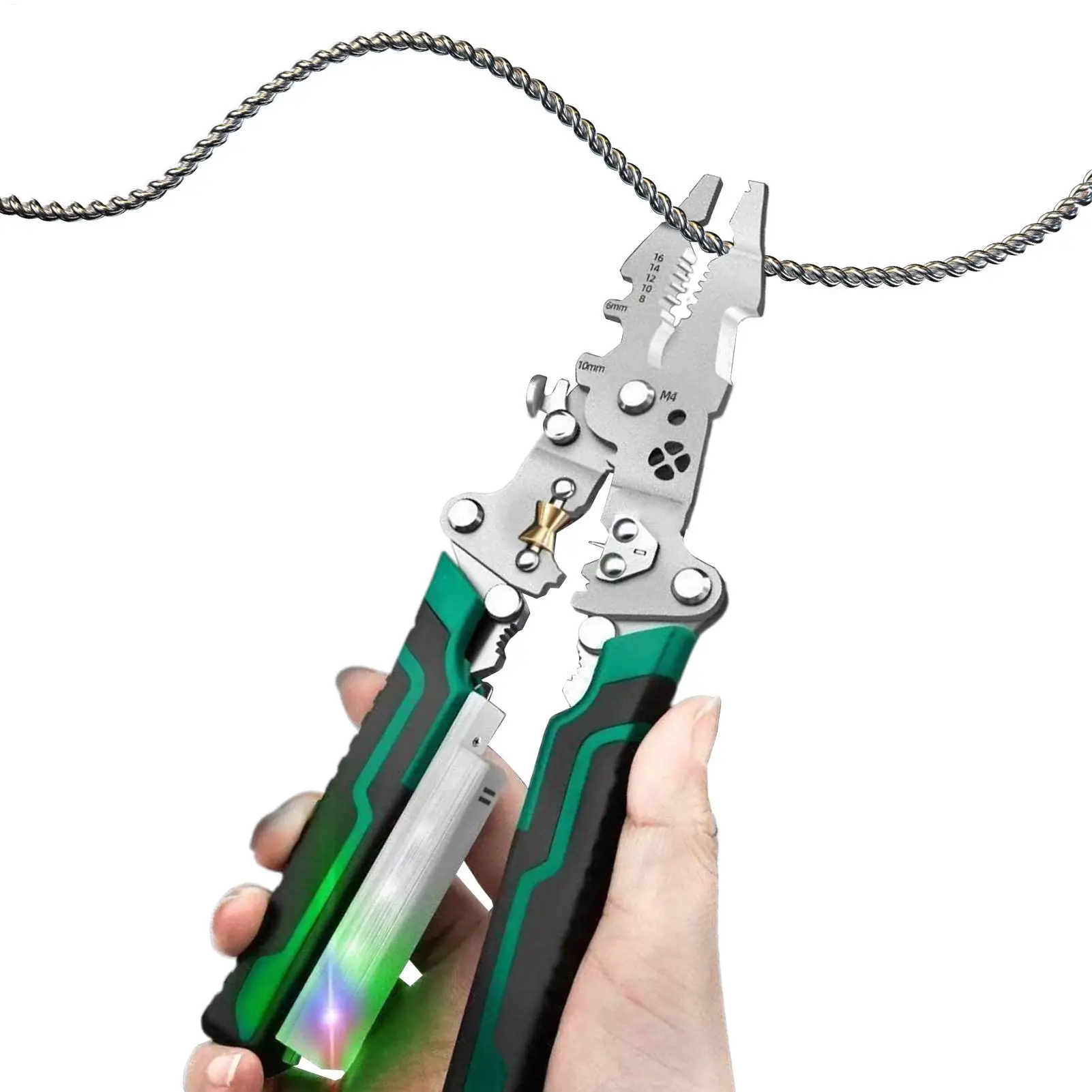 Multi-Function Wire Stripper And Splitter With Voltage Tester/ AC DC Detector Hand Tool Wire Stripper Crimper Pliers tool