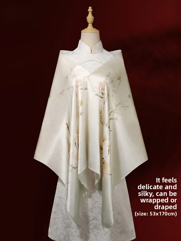 Echarpe-100-soie-pour-femme-foulard-haut-de-gamme-chale-qipao-vetement-d'exterieur-cadeau-d'anniversaire-pour-maman-imprime-floral-printemps