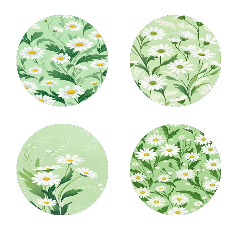 

4 подставки с цветочным принтом, подходят для ежедневных семейных сборов, офисов, противоскользящих деревянных подставок и праздничных подарков.