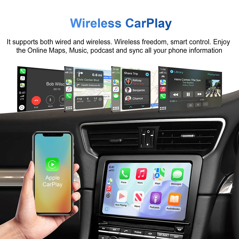 Wireless CarPlay Android Auto decoder box for Porsche CDR 3.0 3.1 911 Cayanne Cayman Boxster Panamera 2012-2016