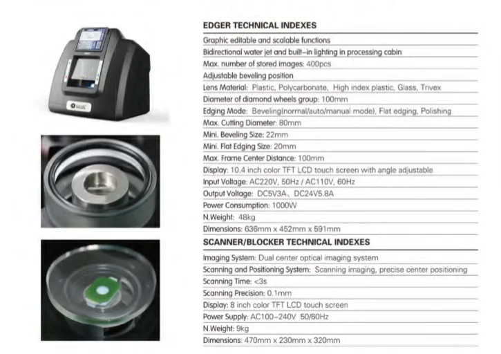 Professional Optical Instrument Powerful Stable Data Processing One-button Operation Lens Edger Machine Automatic