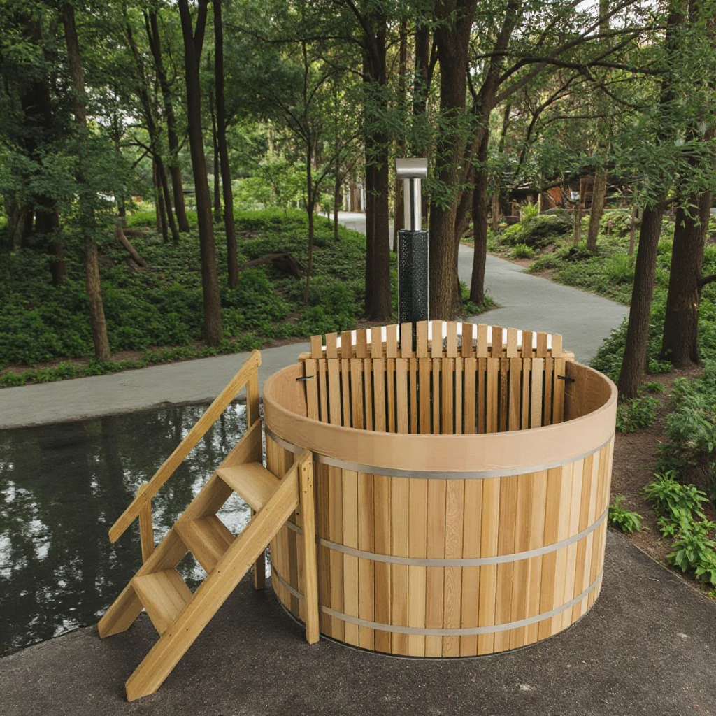 Redwood Balcony Hot Tub | A Compact, Electrically Heated Spa Pool Suitable for Outdoor Balconies.