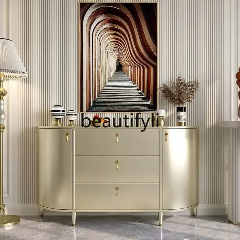 

LD25American light luxury door cabinet is facing the door against the wall, high-end sense of entrance corner, shelf