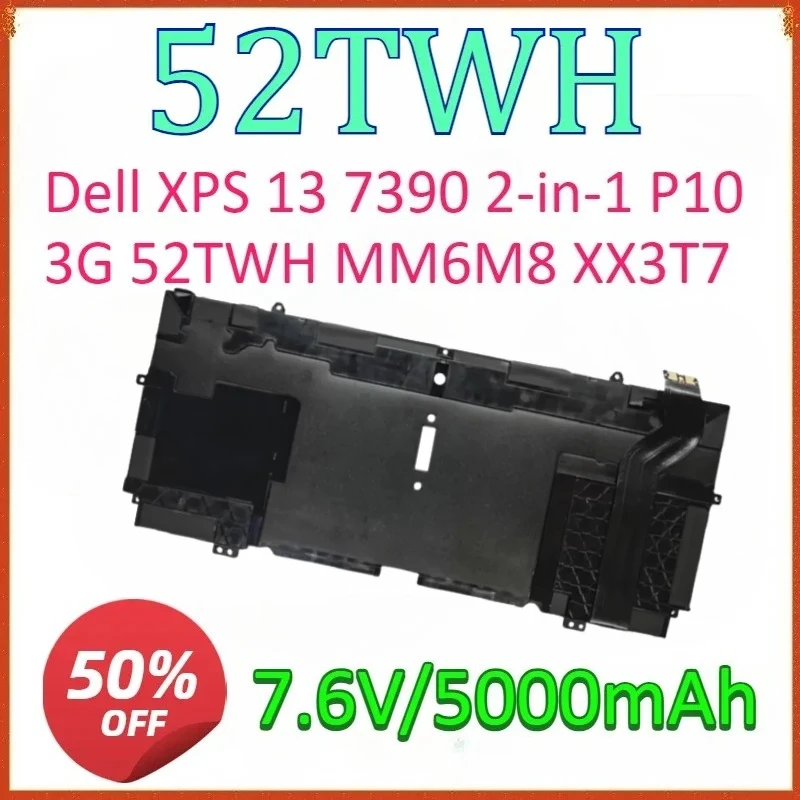 

New for 52TWH XX3T7 X1W0D 7.6V 5000mAh Laptop ReplaceableBattery For Dell XPS 13 7390 9310 2-IN-1,P103G 00FDRT,P103G001,P103G002
