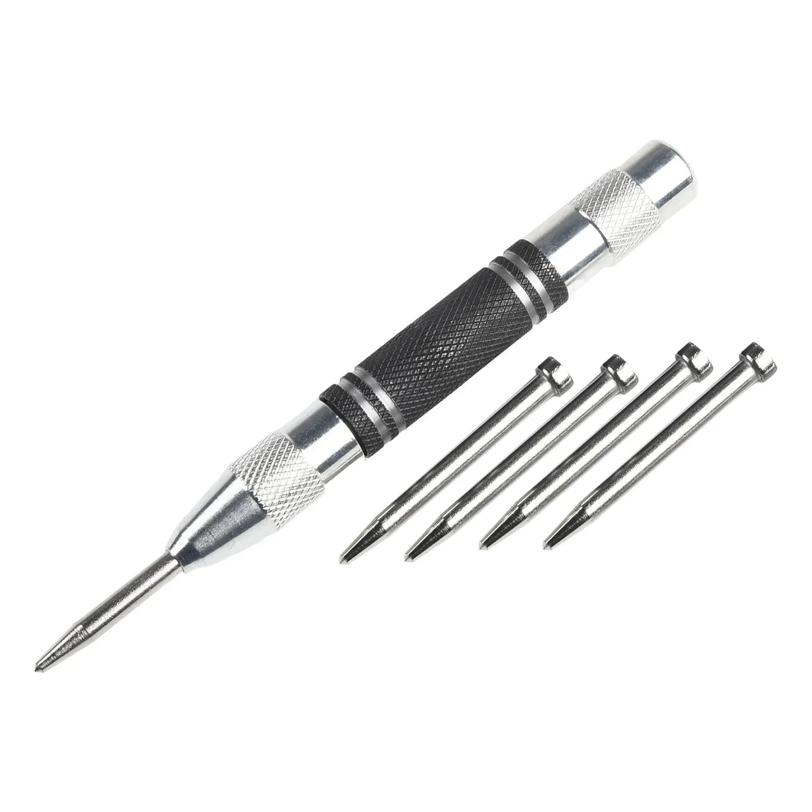 Automatic Centre Punch And 4×Needles Adjustable Spring Loaded Drill Tool For Metal Wood Glass Hand Center Punch Punch Needle