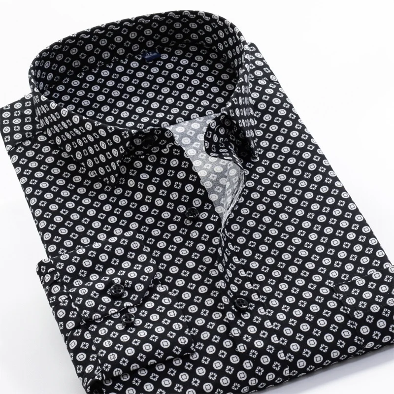 

Plus Size Shirt 5XL 6XL 7XL Men's Long-Sleeve Regular-fit Casual Print 2024 Spring Autumn New Four Seasons s