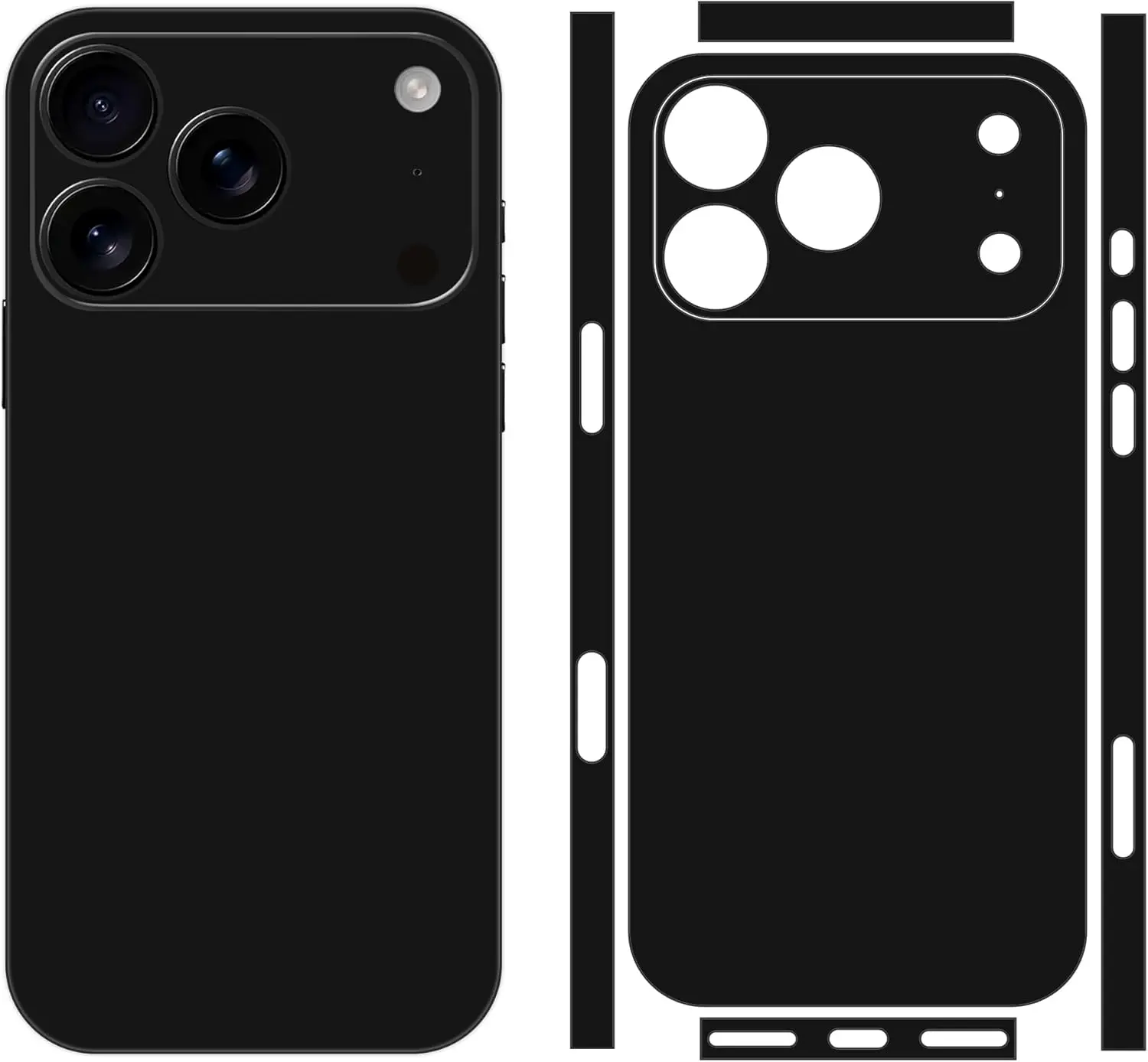 

Skin Sticker Compatible with iPhone 14, 15, 16, 17, Protector Film Vinyl Decal Black Cover for Phone