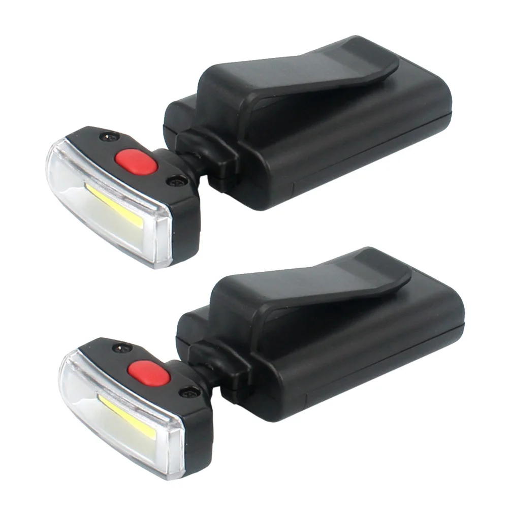

2Pcs Clip on Hat Lamp Cob 5W LED Lights Hands-Free Adjustable Angle Outdoor Camping Fishing Hiking Visor Flashlight