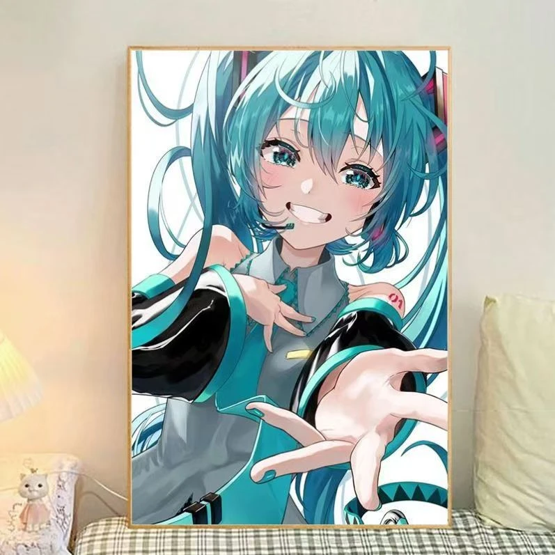 pintura-a-Oleo-moderna-em-tela-de-personagem-de-anime-hatsune-miku-pintura-por-numeros-para-decoracao-de-sala-de-estar-quarto-e-casa-sem-moldura