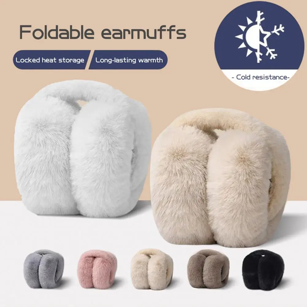 Inverno feminino earmuffs grosso pelúcia orelha à prova de vento dobrável esqui ao ar livre bandana earmuffs