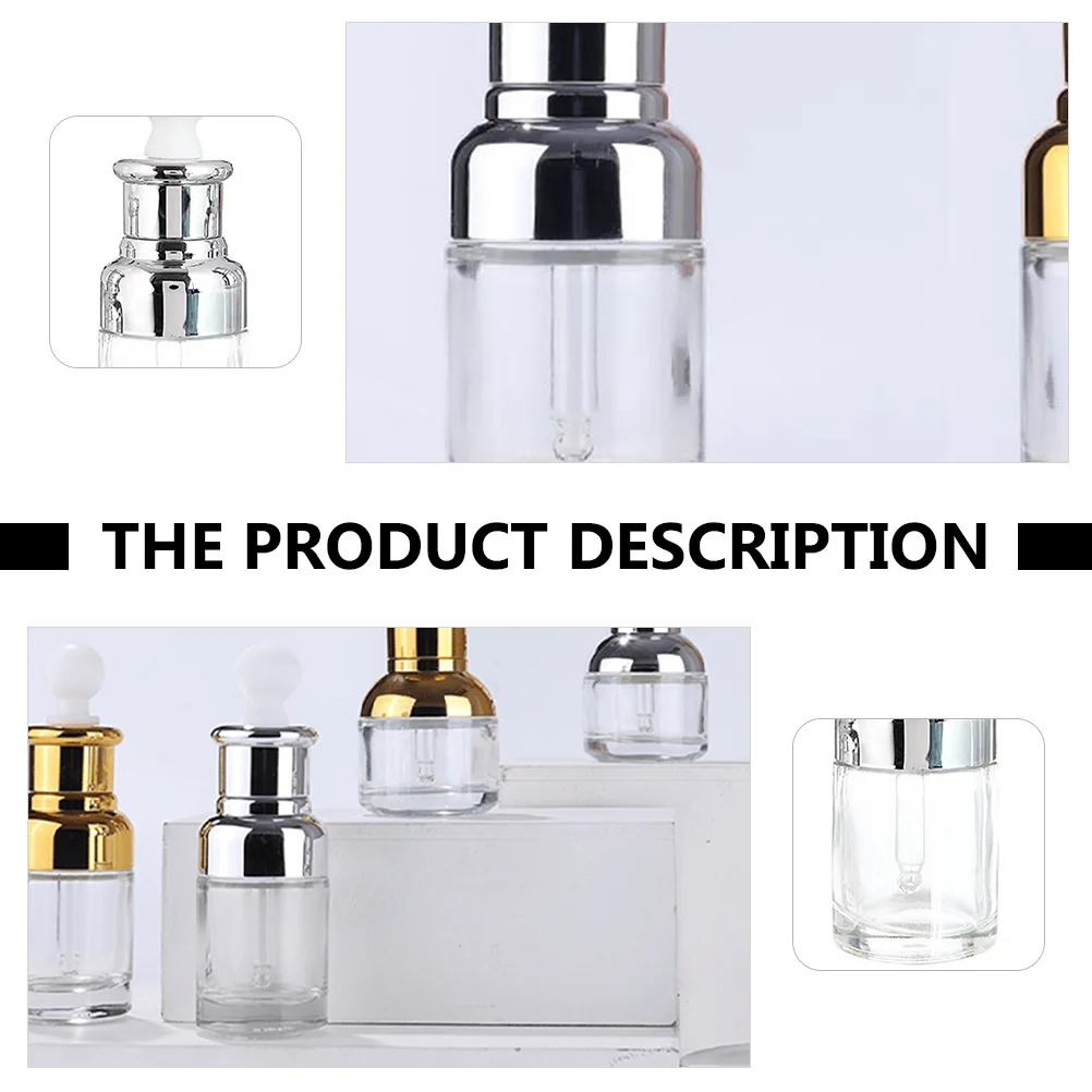 

6Pcs Glass Dropper Bottle 30ml Essential Oil Dispenser Secure Convenient Chic Shape Dropper Bottle Essential Oil Dispenser