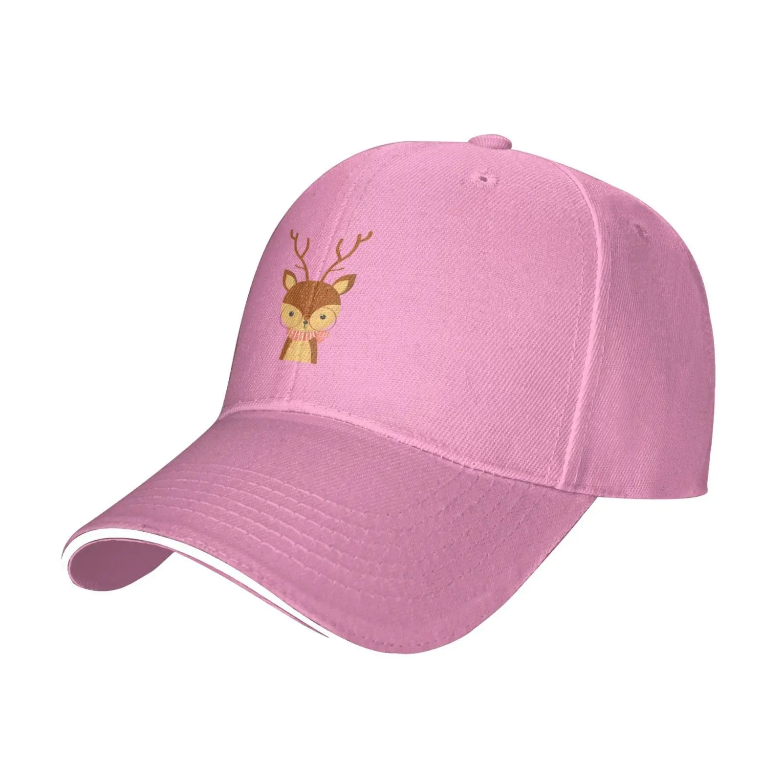 

Cute Deer Baseball Cap for Men Women Adjustabl Unisex Golf Dad Hats Pink